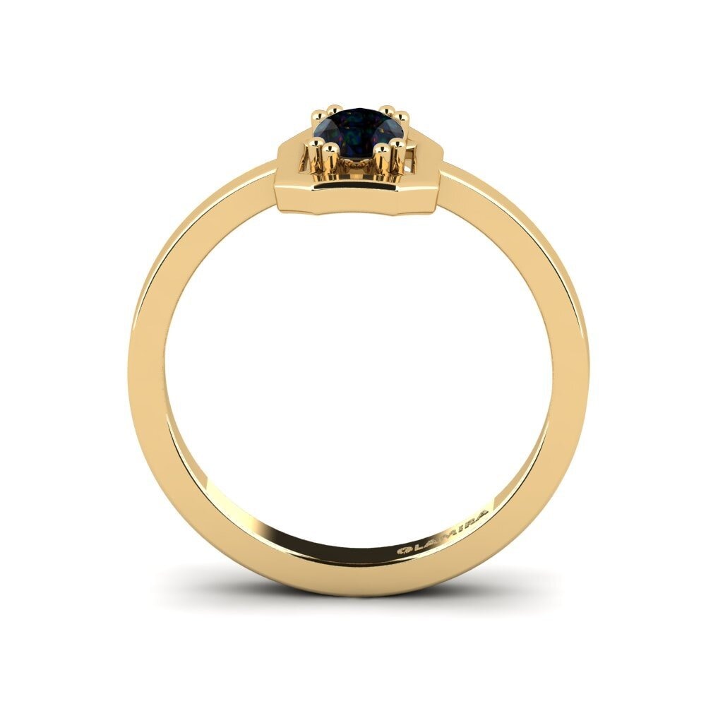 Black Opal Engagement Ring Buhl