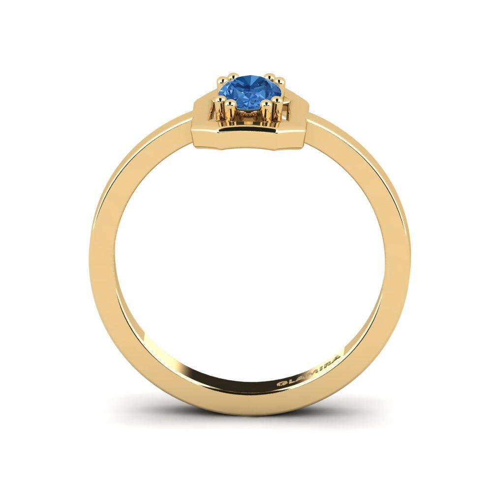 Dark Blue Zirconia Engagement Ring Buhl