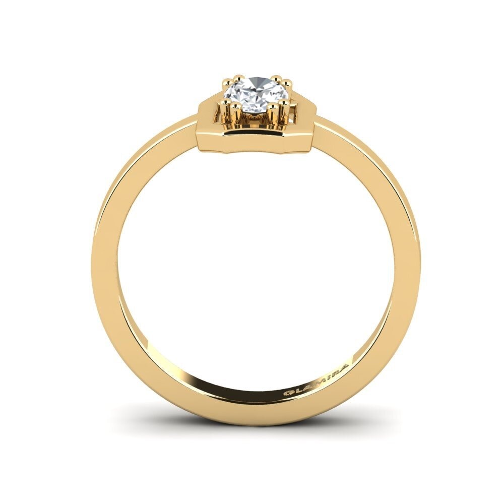 Circón Blanco Anillo de compromiso Buhl