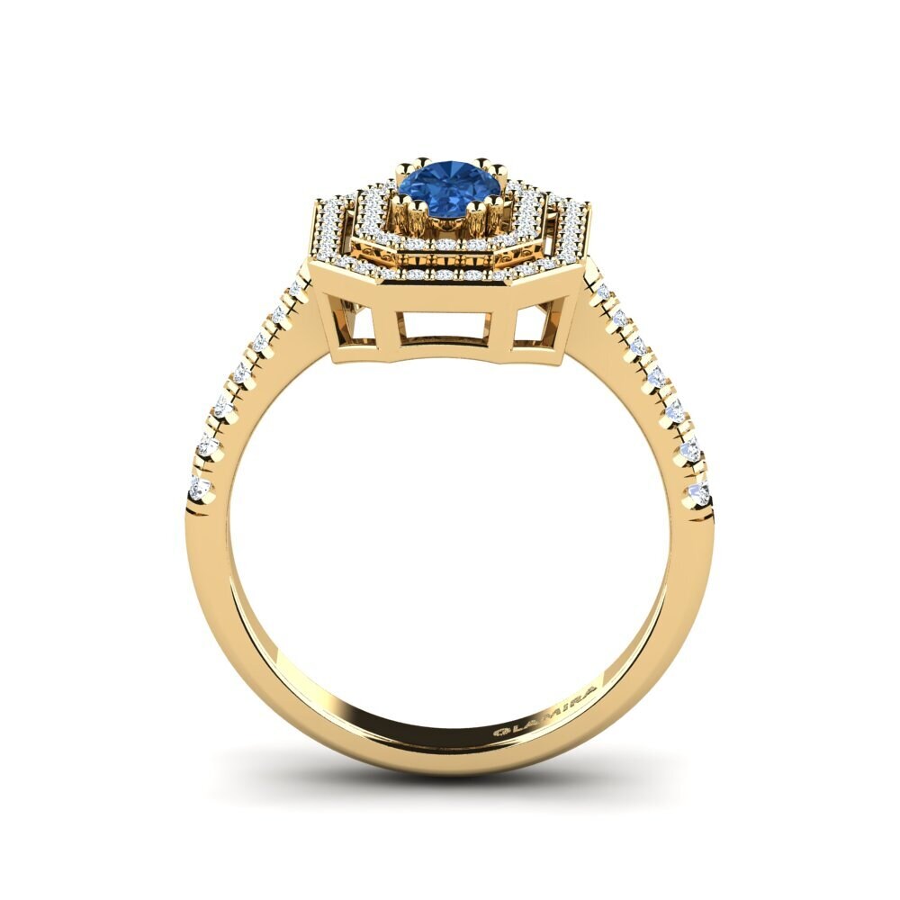 Dark Blue Zirconia Engagement Ring Buire