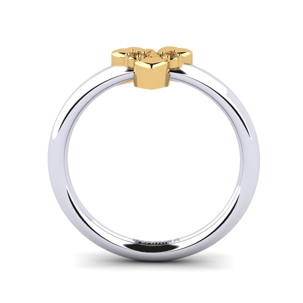 18ct White & Yellow Gold Brown Diamond Ring Buisson