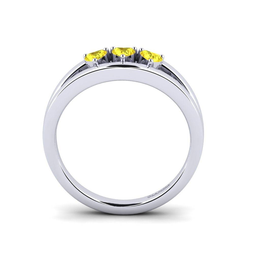 Yellow Sapphire Women's Ring Burnt