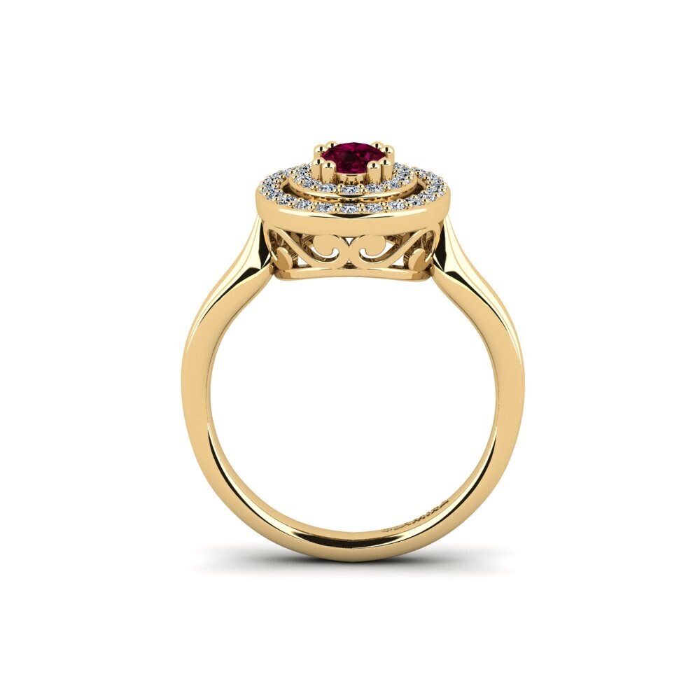 Rhodolite Garnet Engagement Ring Cabannes