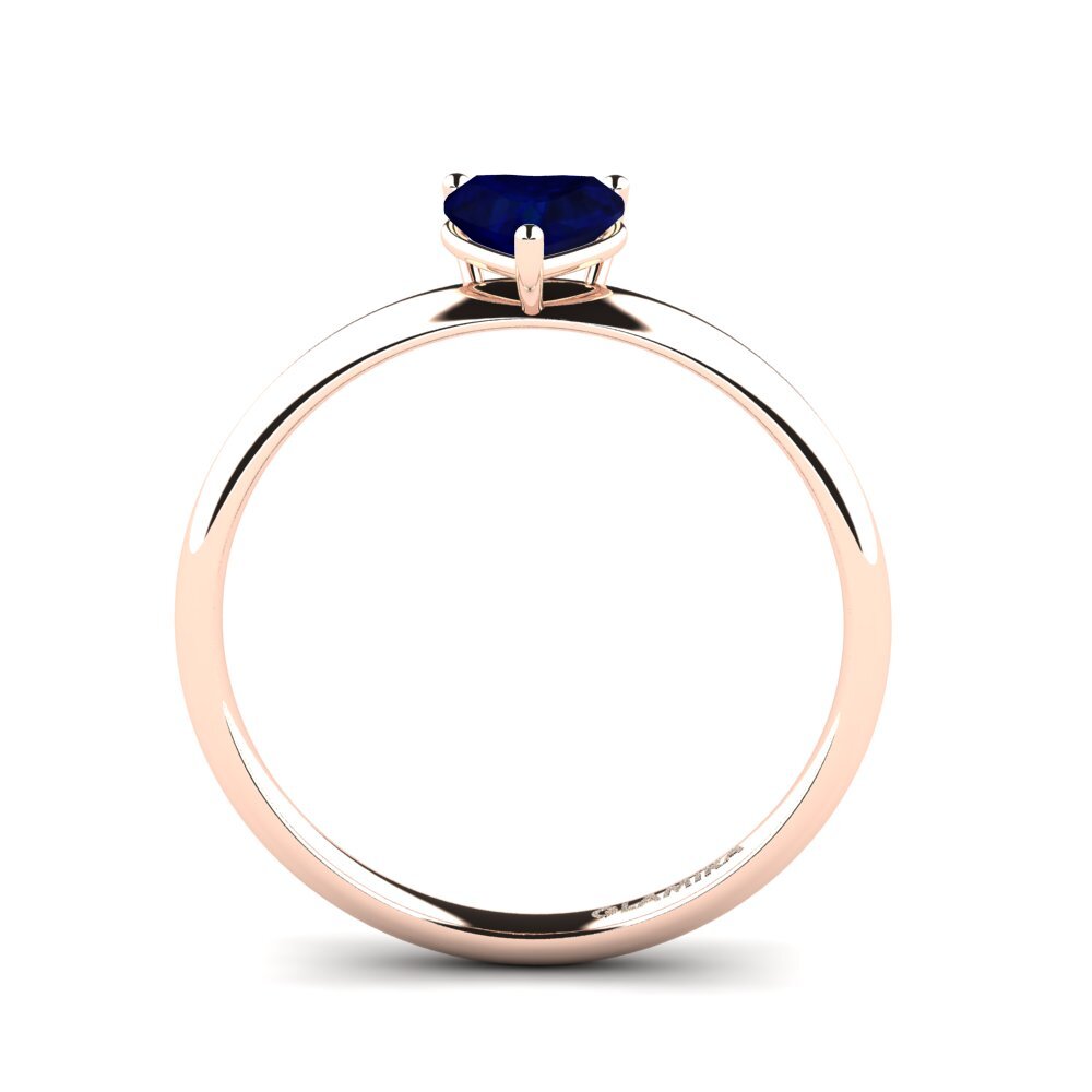 14ct Rose Gold Sapphire Women's Ring Cadieux