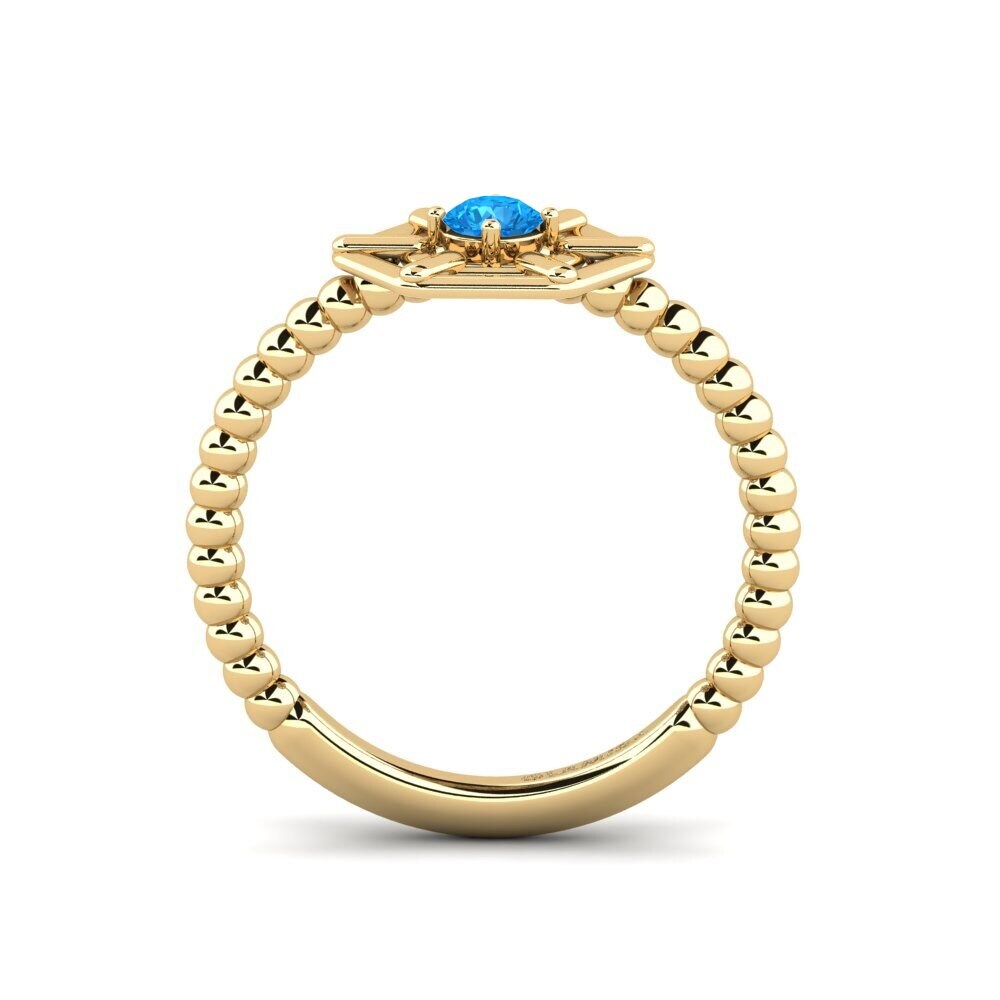 9ct Yellow Gold Blue Topaz Ring Cahierra