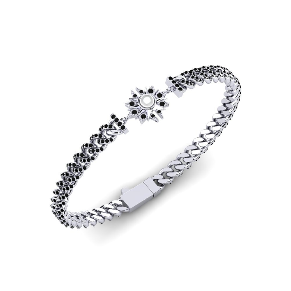 Round Black Diamond Women's Bracelet Cajudy
