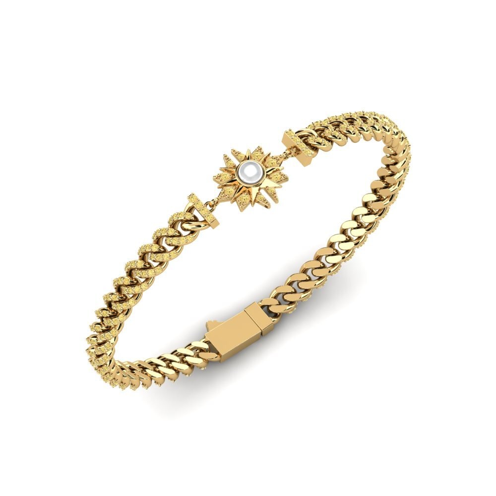 14ct Yellow Gold Yellow Diamond Women's Bracelet Cajudy