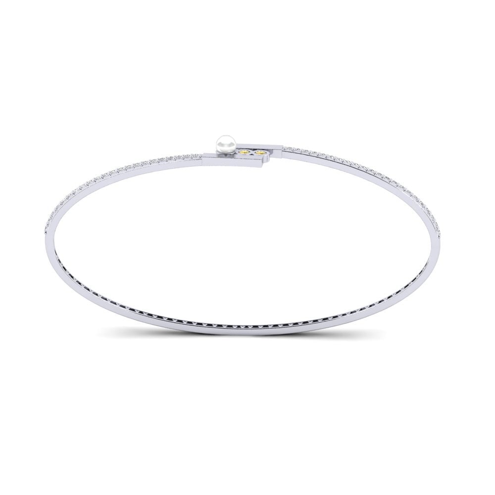 14ct White Gold Yellow Diamond Palm Cuff Cakuda