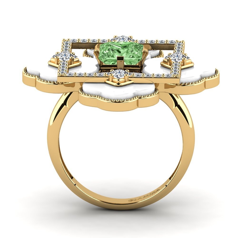 Princesa Diamante Verde Anillo Caleb