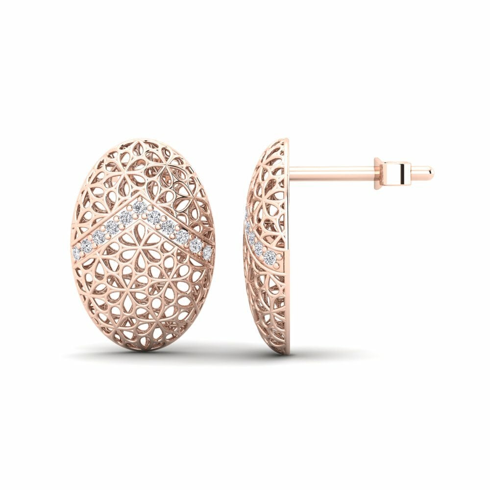 14k Oro Rosa Pendiente de mujer Calendula