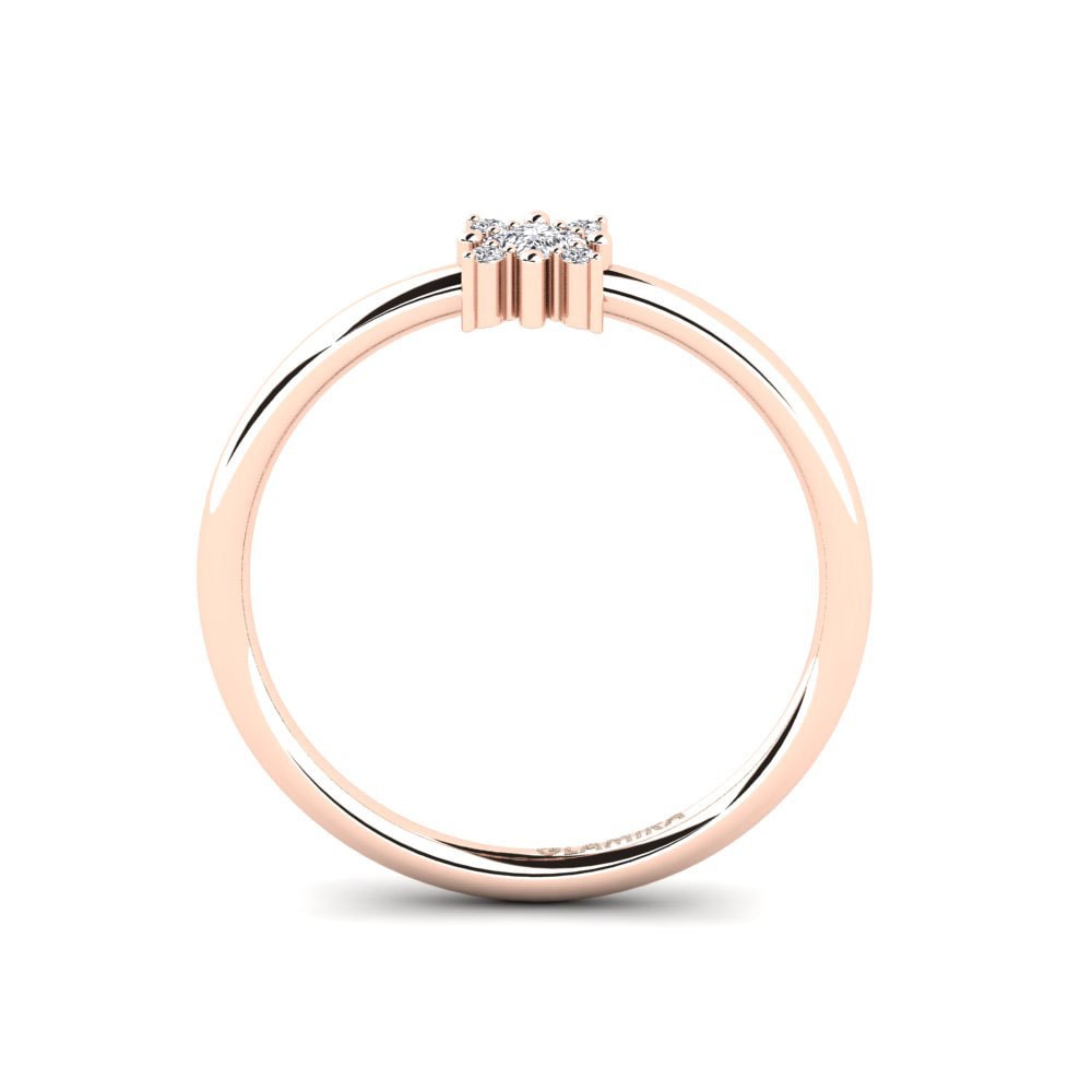 14k Oro Rosa Anillo de compromiso Calentes