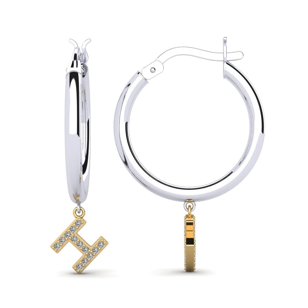 14ct White & Yellow Gold Women's Earring Camara H