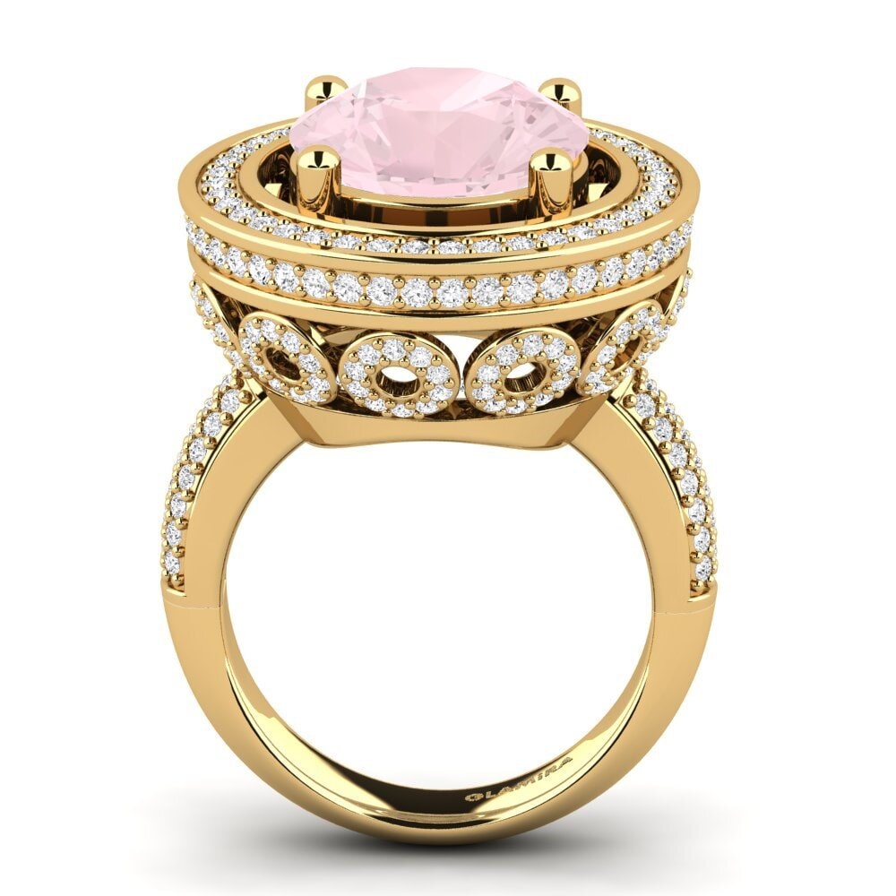 14k Oro Amarillo Anillo Camilla