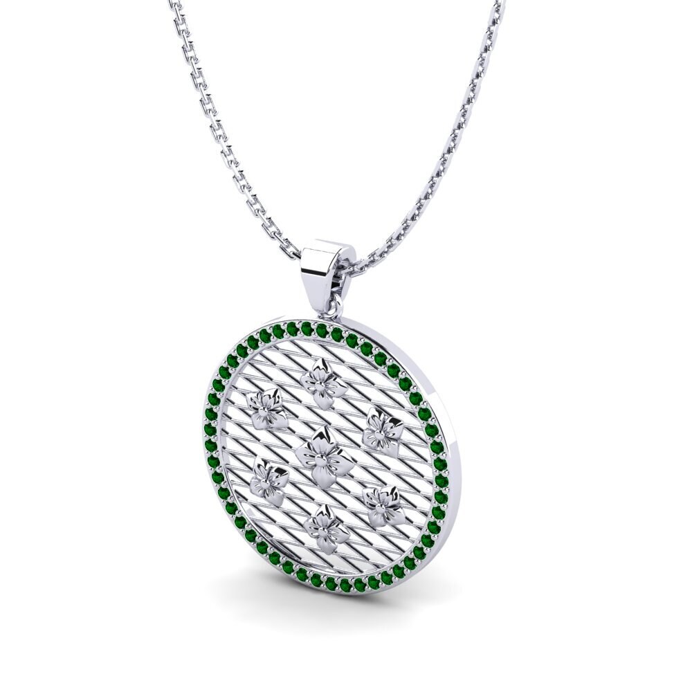 Plata 925 Circonita Verde Colgante de Mujer Cammy