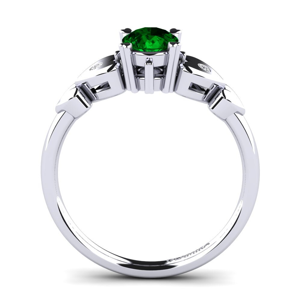 Green Zirconia Engagement Ring Camponilla