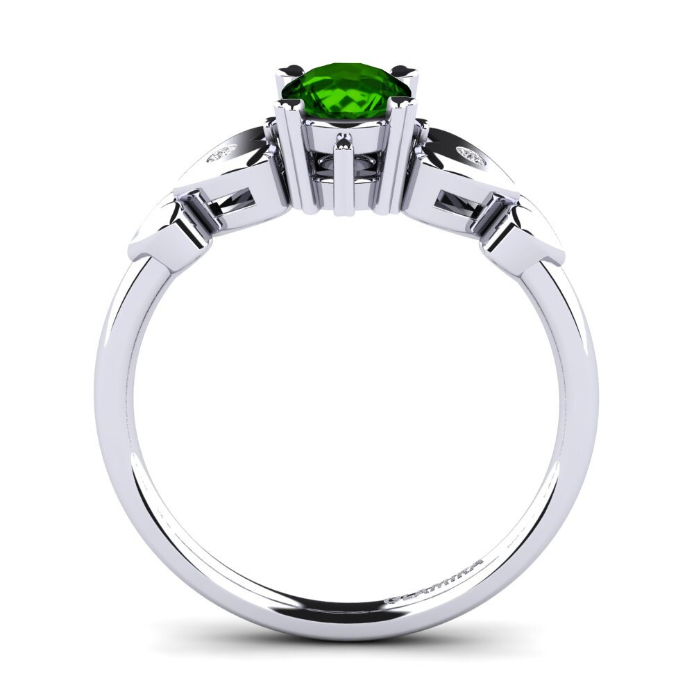 Green Tourmaline Engagement Ring Camponilla