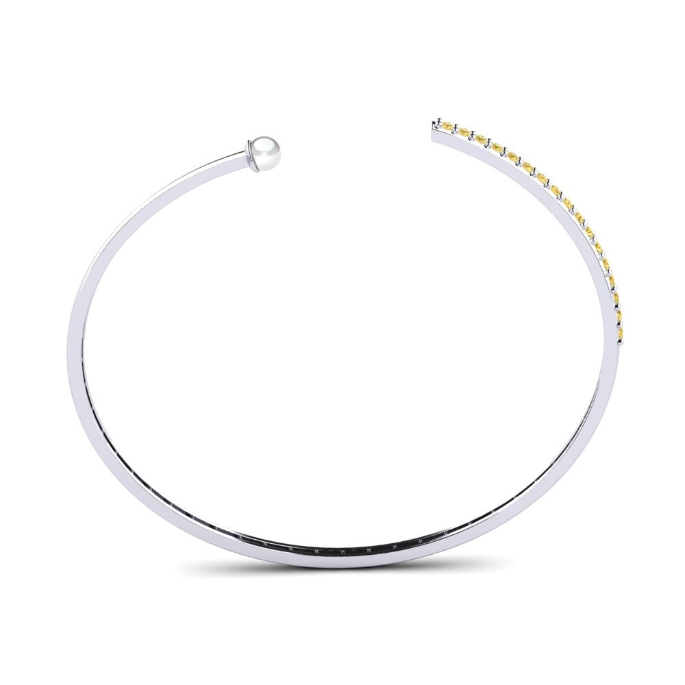 14ct White Gold Yellow Diamond Women's Bracelet Campuran