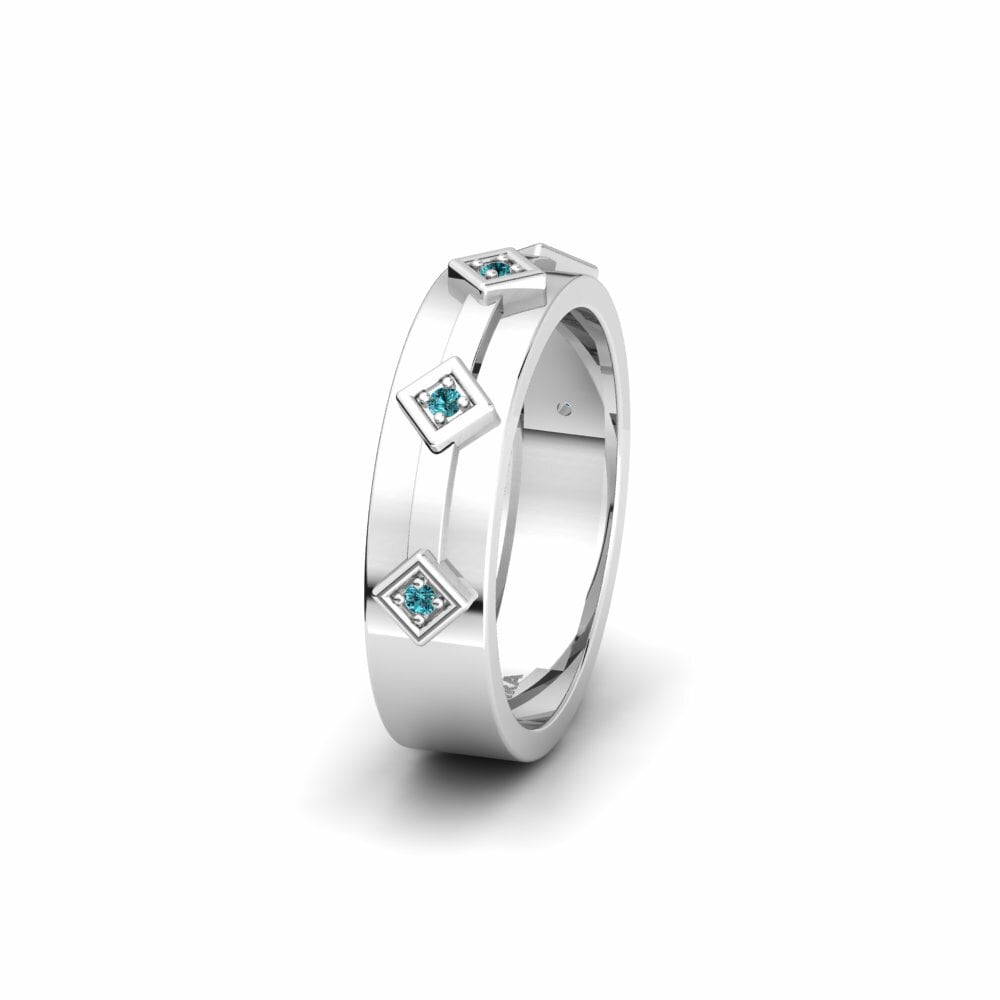 Anillo Boda Mujer Cantabria Diamante Azul