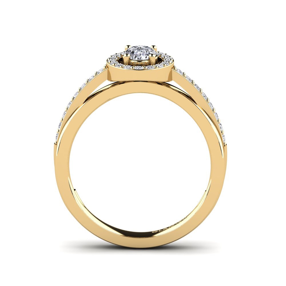 14ct Yellow Gold Diamond Women's Ring Caol