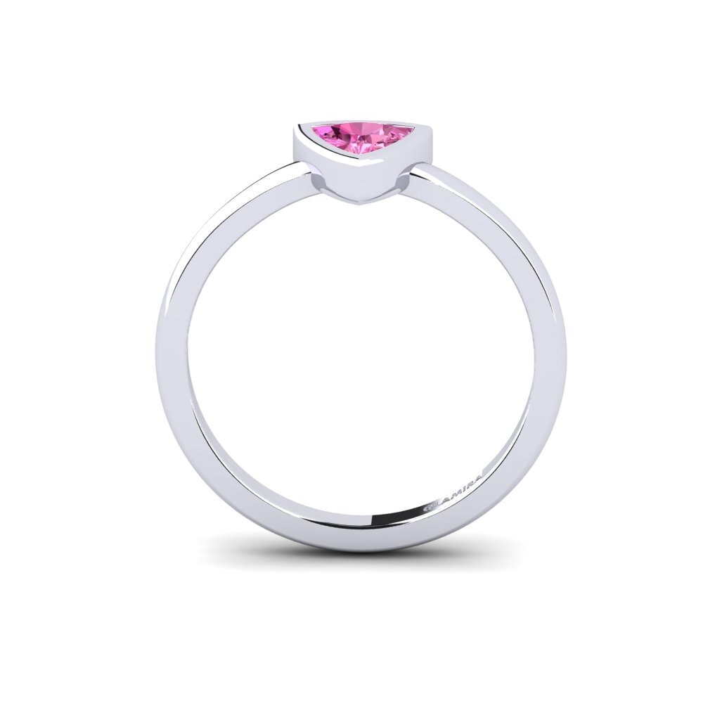 Trillion Pink Topaz Engagement Ring Capionn