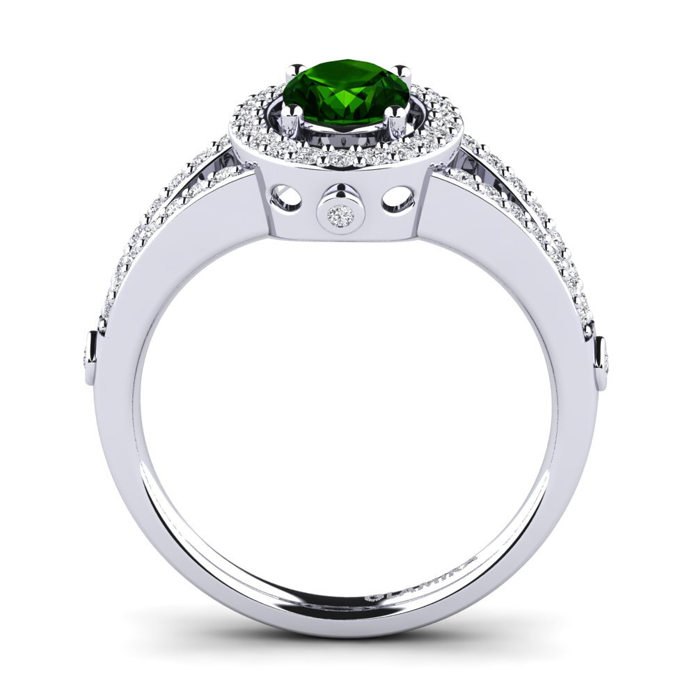 Green Tourmaline Engagement Ring Caprina