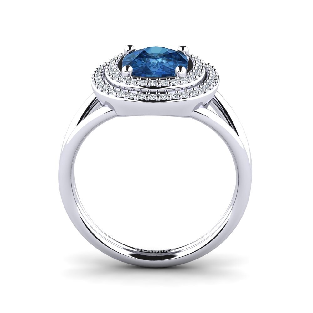 Dark Blue Zirconia Engagement Ring Capritta