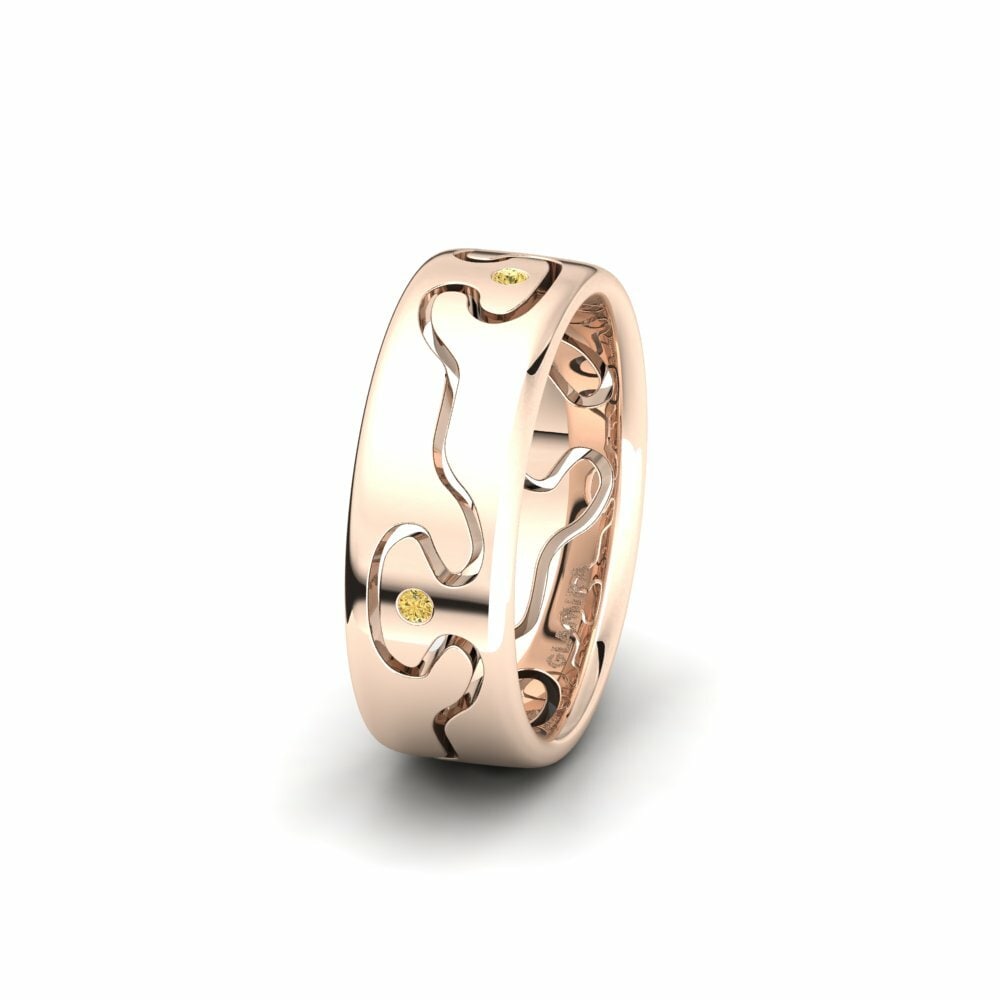 Diamant Jaune Alliance pour femme Captivating Birth 7 mm