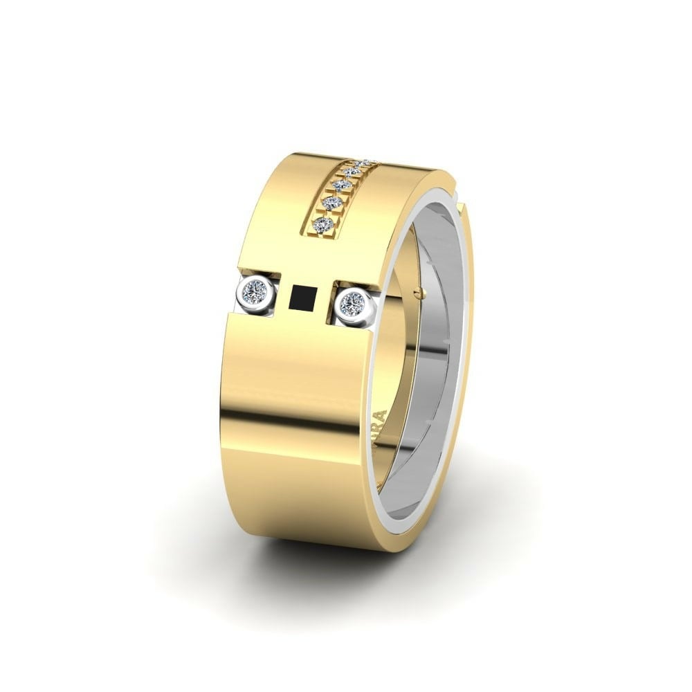 Yellow white gold Women's Ring Captivating Element 8 mm