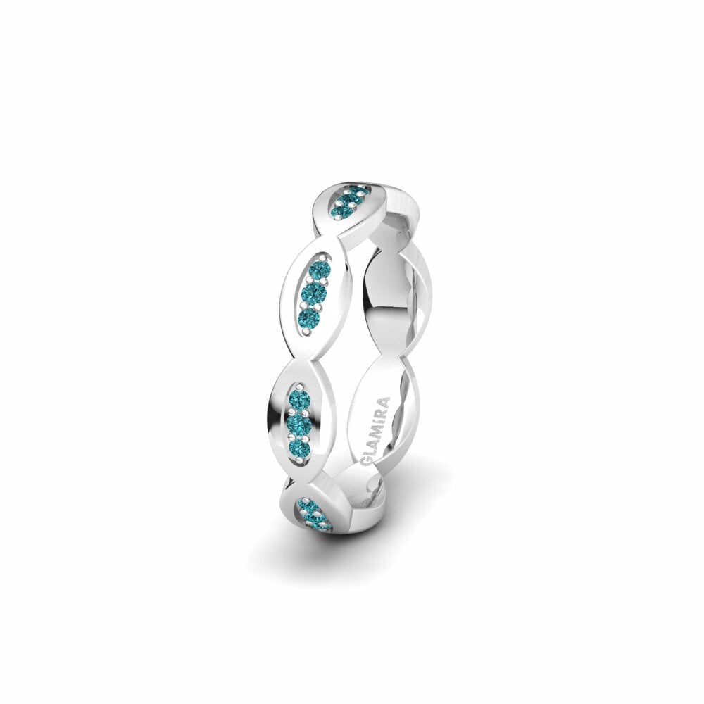 Anillo Boda Mujer Captivating Impulse 4 mm Diamante azul