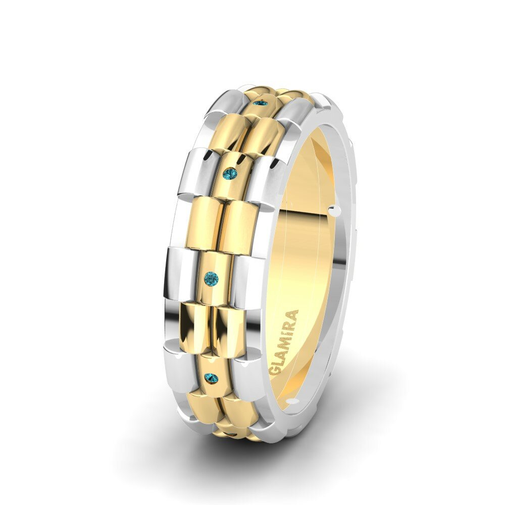 Diamant Bleu Alliance pour femme Captivating Meeting 6 mm