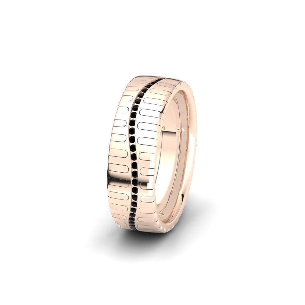 Black Diamond Women's Wedding Ring Captivating Style 6 mm