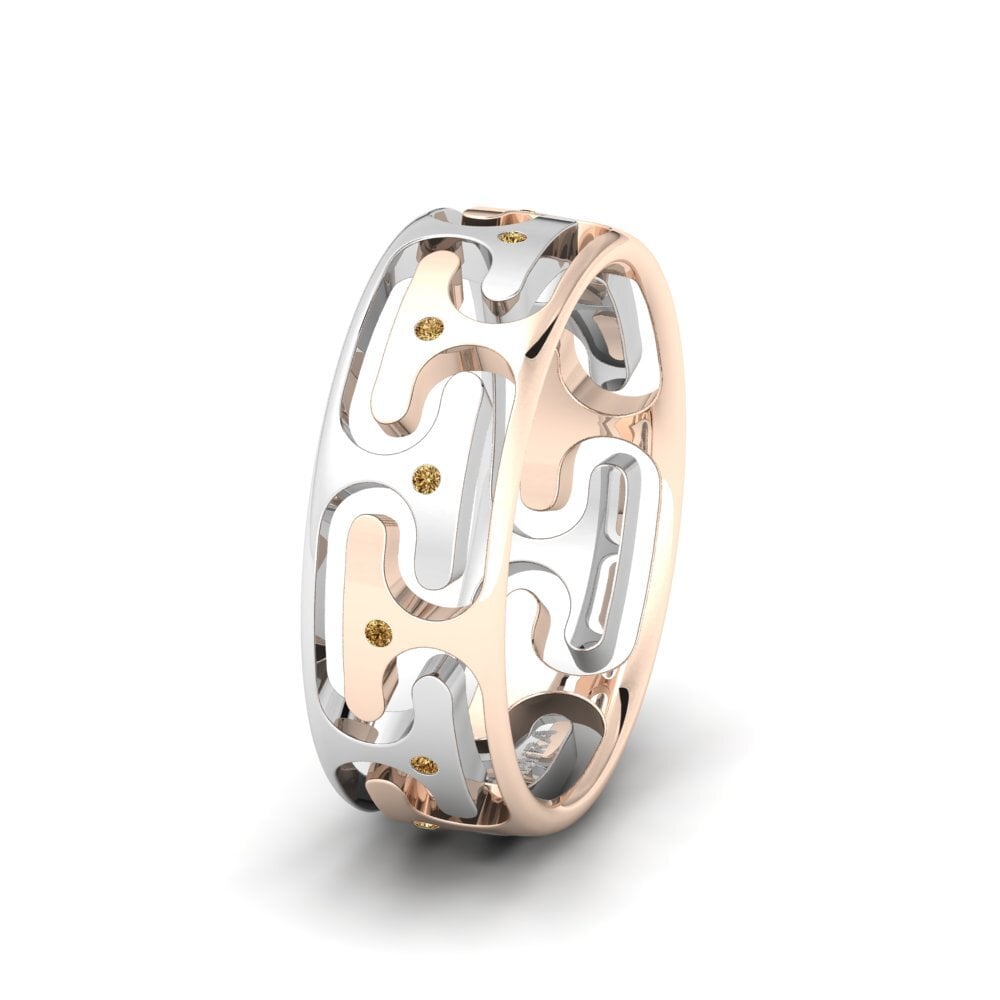Weiß & Rotgold 750 Brauner Diamant Damen trauring Captivating Sweet 6 mm