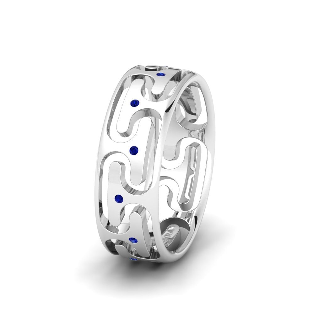 950 Platinum Sapphire Women's Wedding Ring Captivating Sweet 6 mm