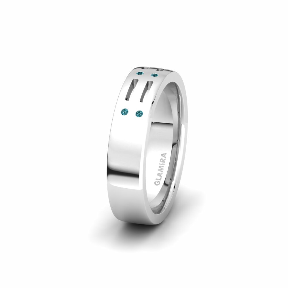 Diamant Bleu Alliance pour femme Captivating Union 5 mm