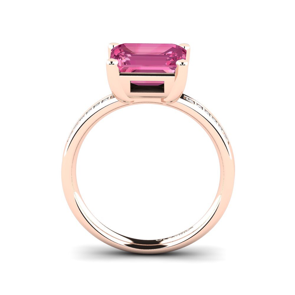 18k Oro Rosa Anillo de compromiso Carabell