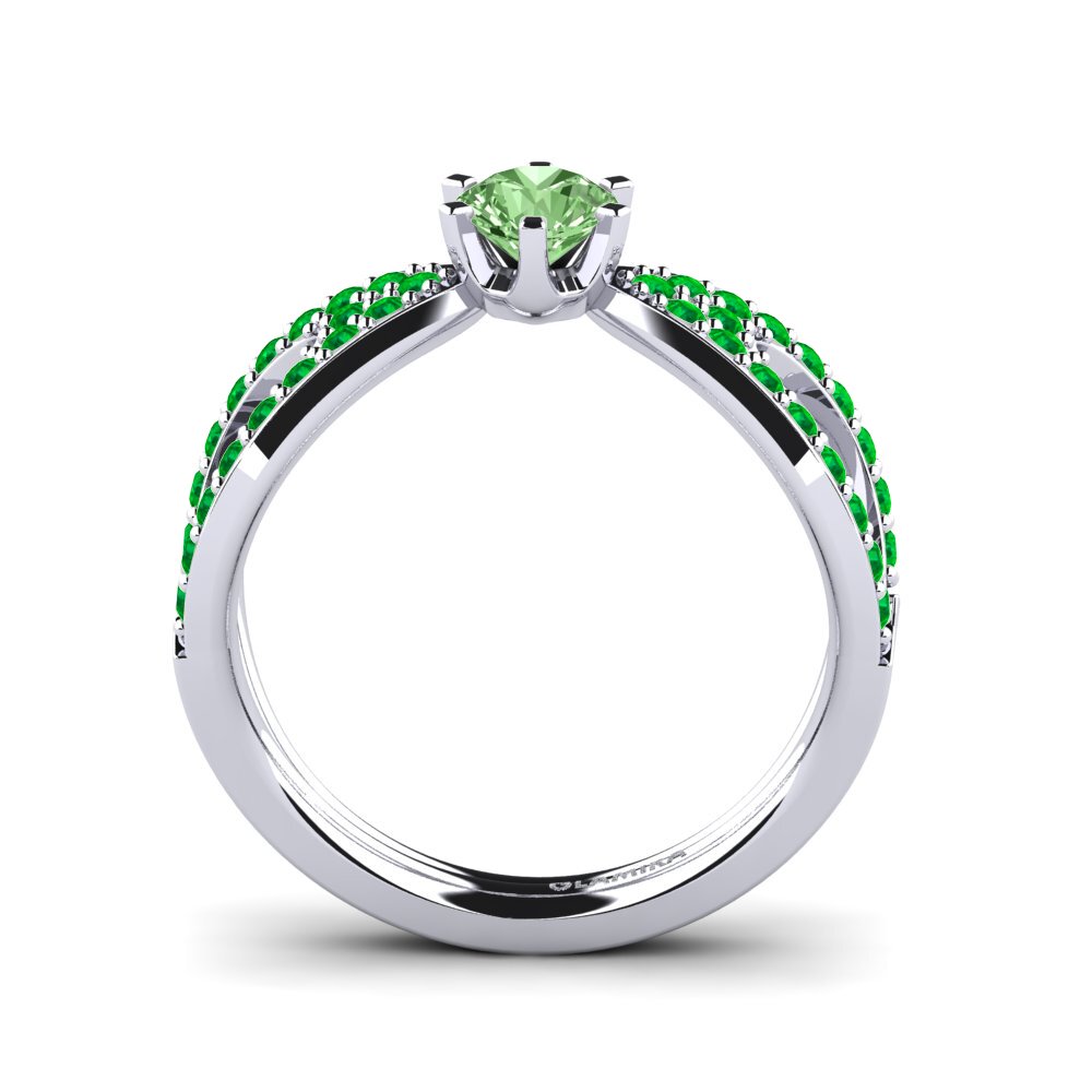 Green Diamond Engagement Ring Carameleta