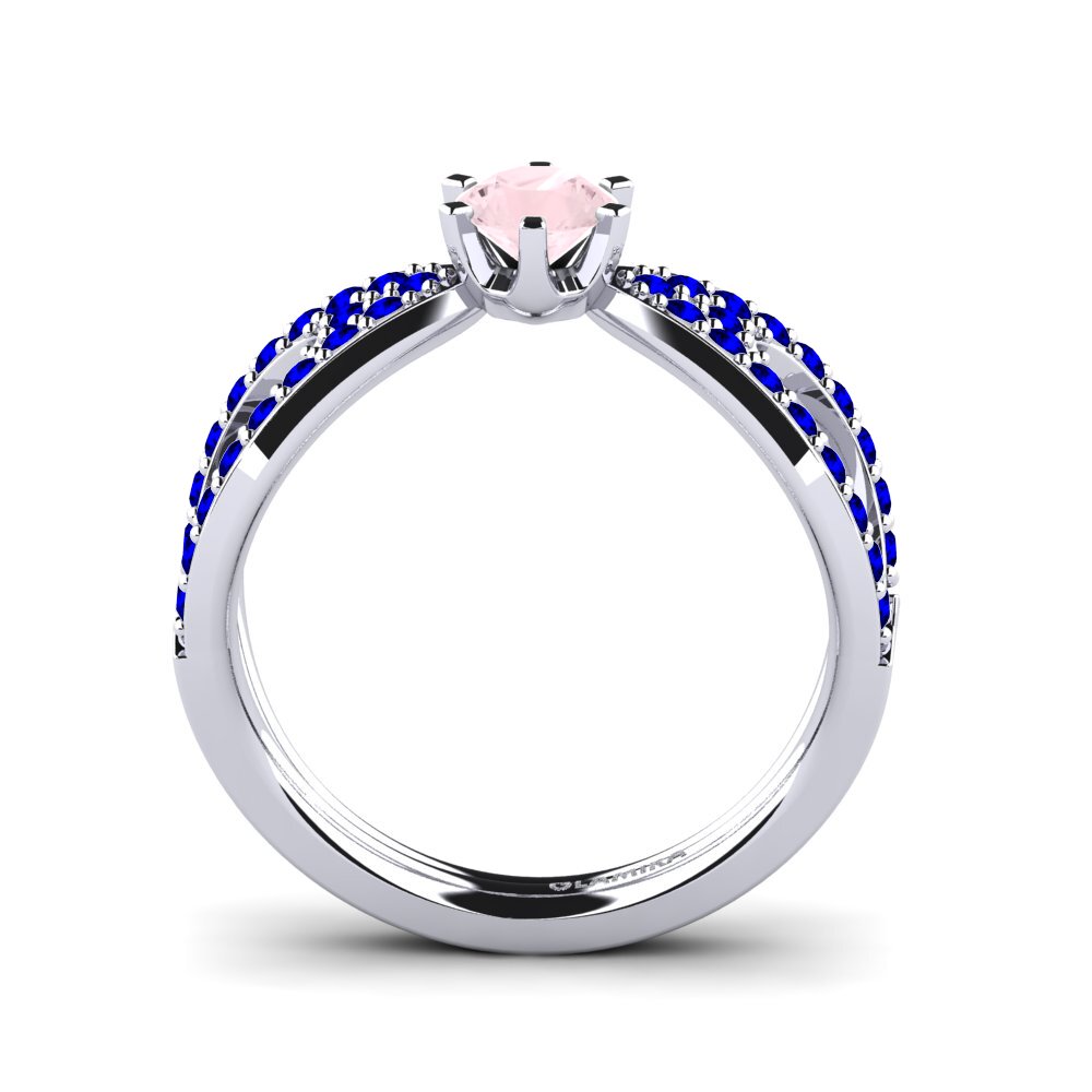 Rose Quartz Engagement Ring Carameleta