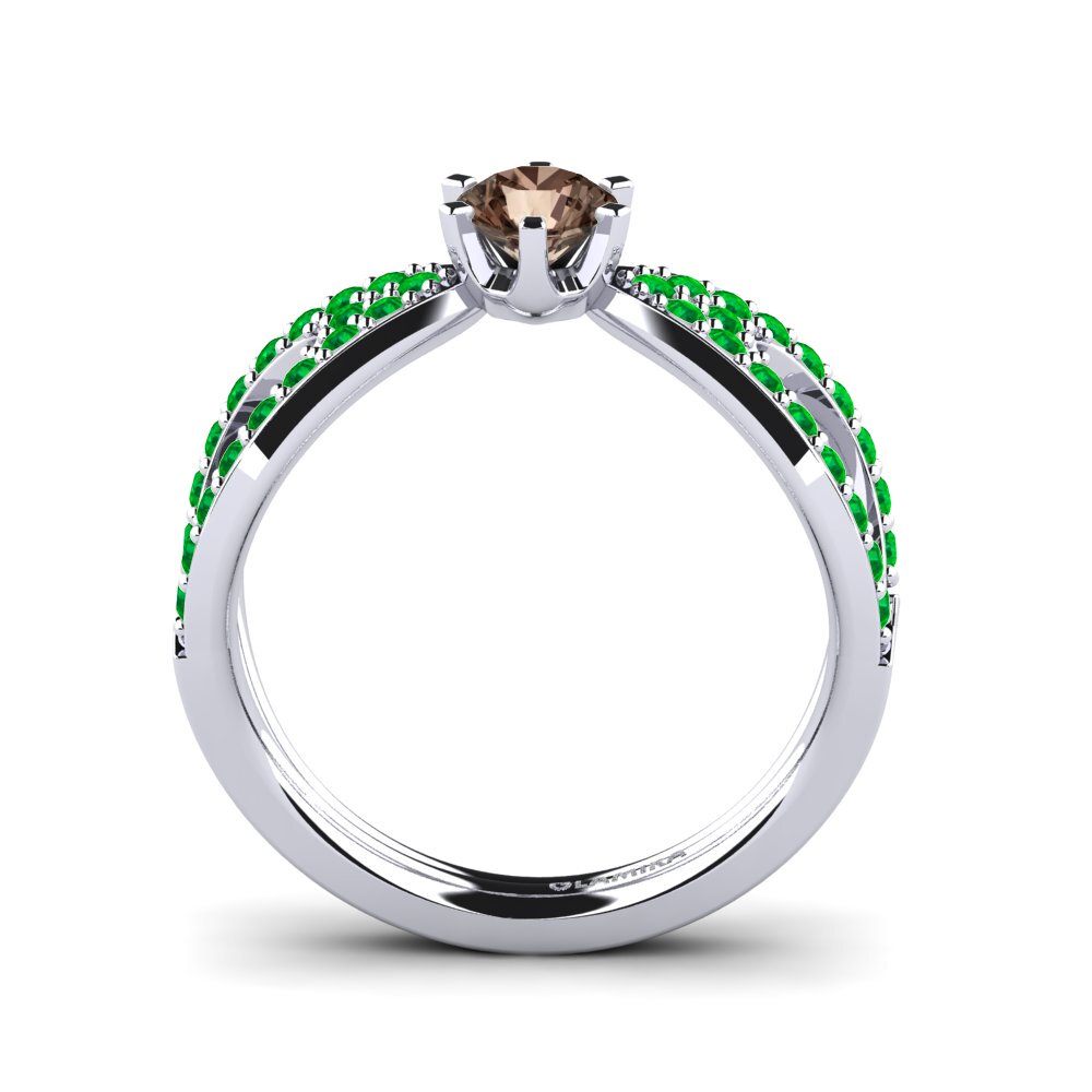 Smoky Quartz Engagement Ring Carameleta
