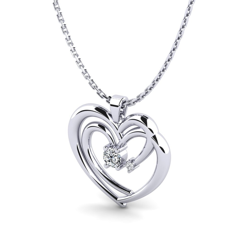 Collana con perle di moissanite nera: taglio rotondo, argento 925, catena placcata in oro bianco 18 carati - Italia Collana con perle di moissanite nera: taglio rotondo, argento 925, catena placcata in oro bianco 18 carati - Italia