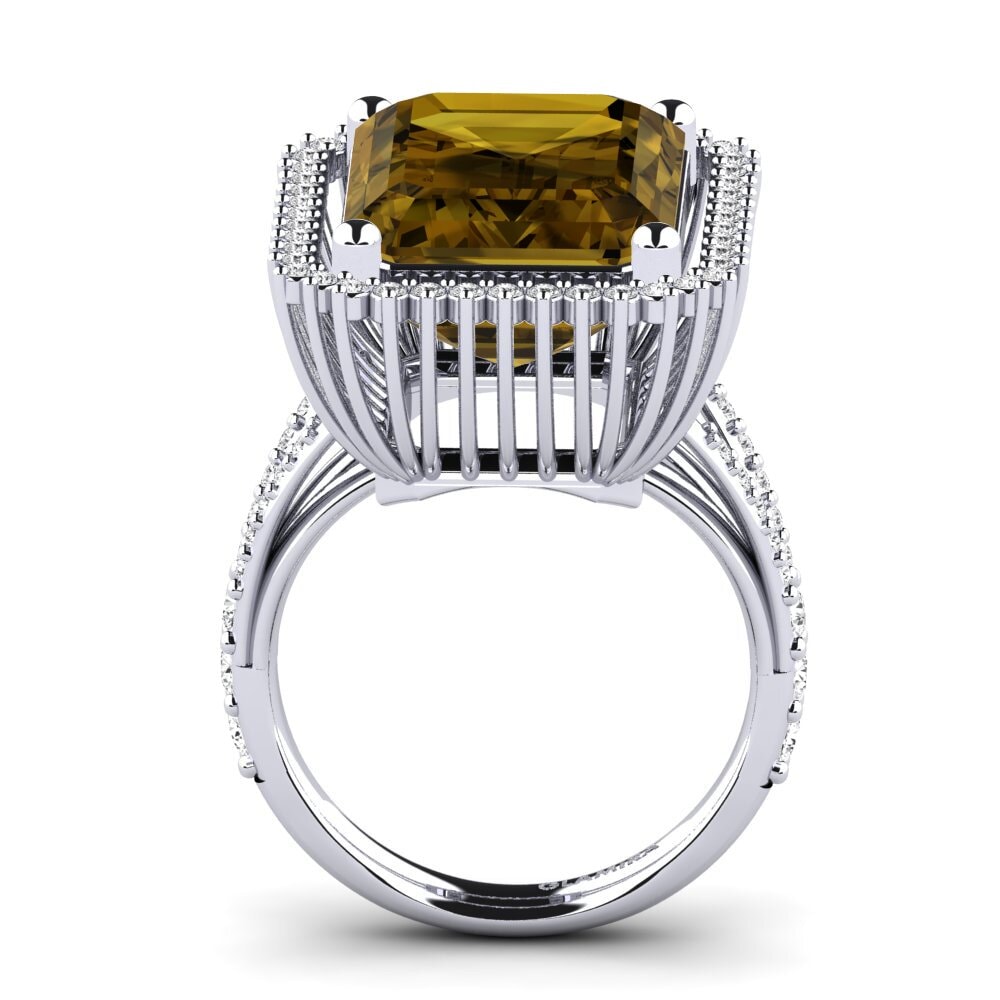 9k Oro Blanco Anillo Carli