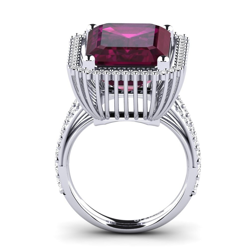 White Silver Ring Carli