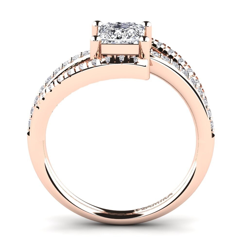 Rotgold 750 Prinzess Verlobungsringe Carlotta