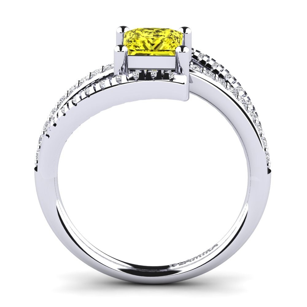 Princess Yellow Diamond Engagement Ring Carlotta