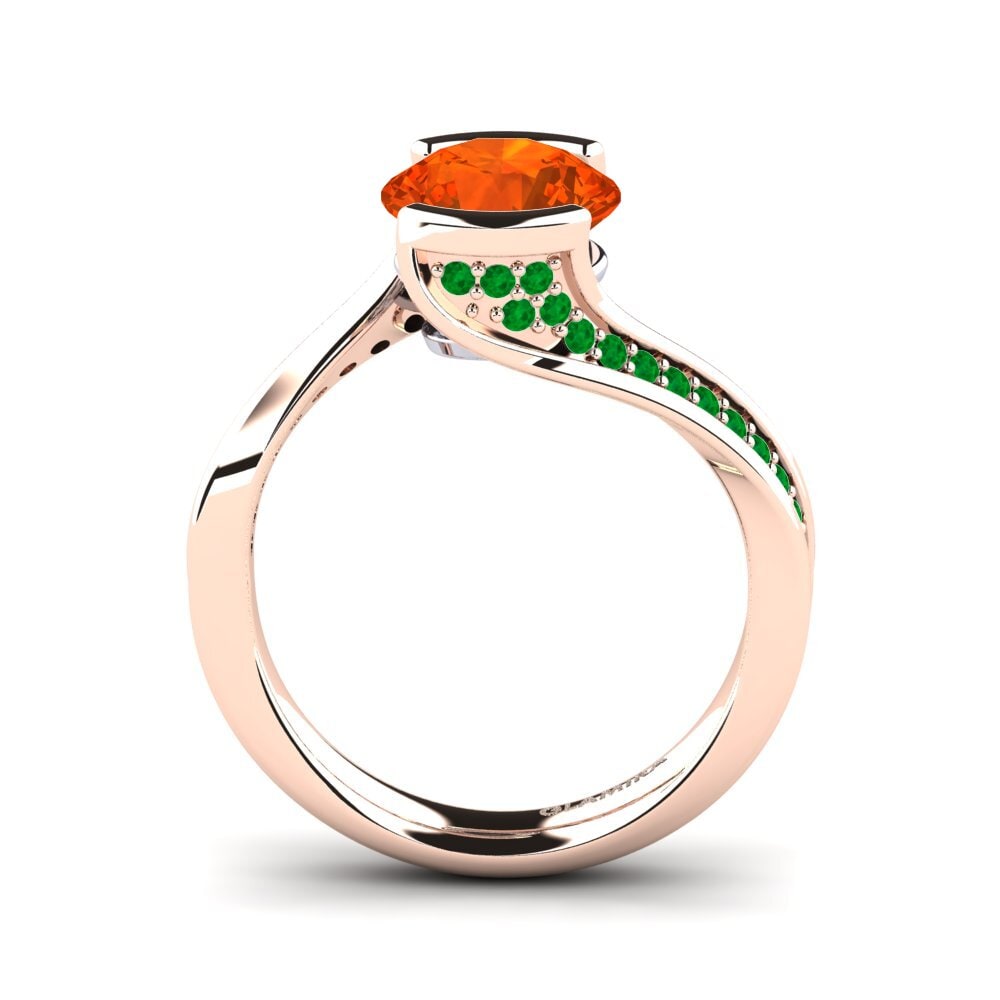 14ct Rose / White Gold Fire-Opal Engagement Ring Caserta