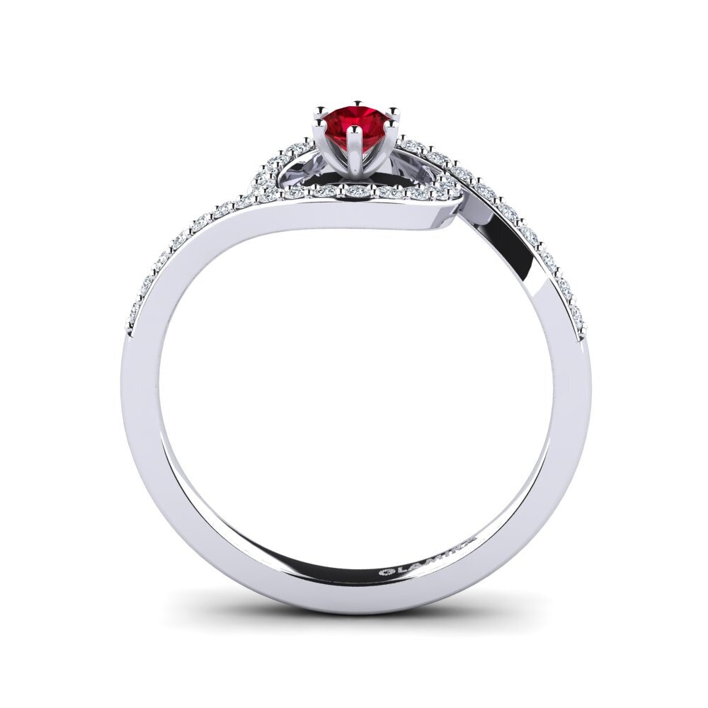 Circonita Roja Anillo de compromiso Cassia 0.16 crt