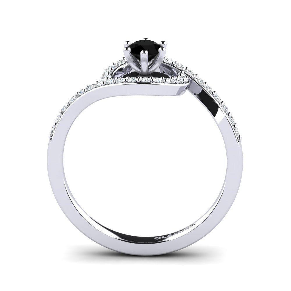Black Sapphire Engagement Ring Cassia 0.25 crt