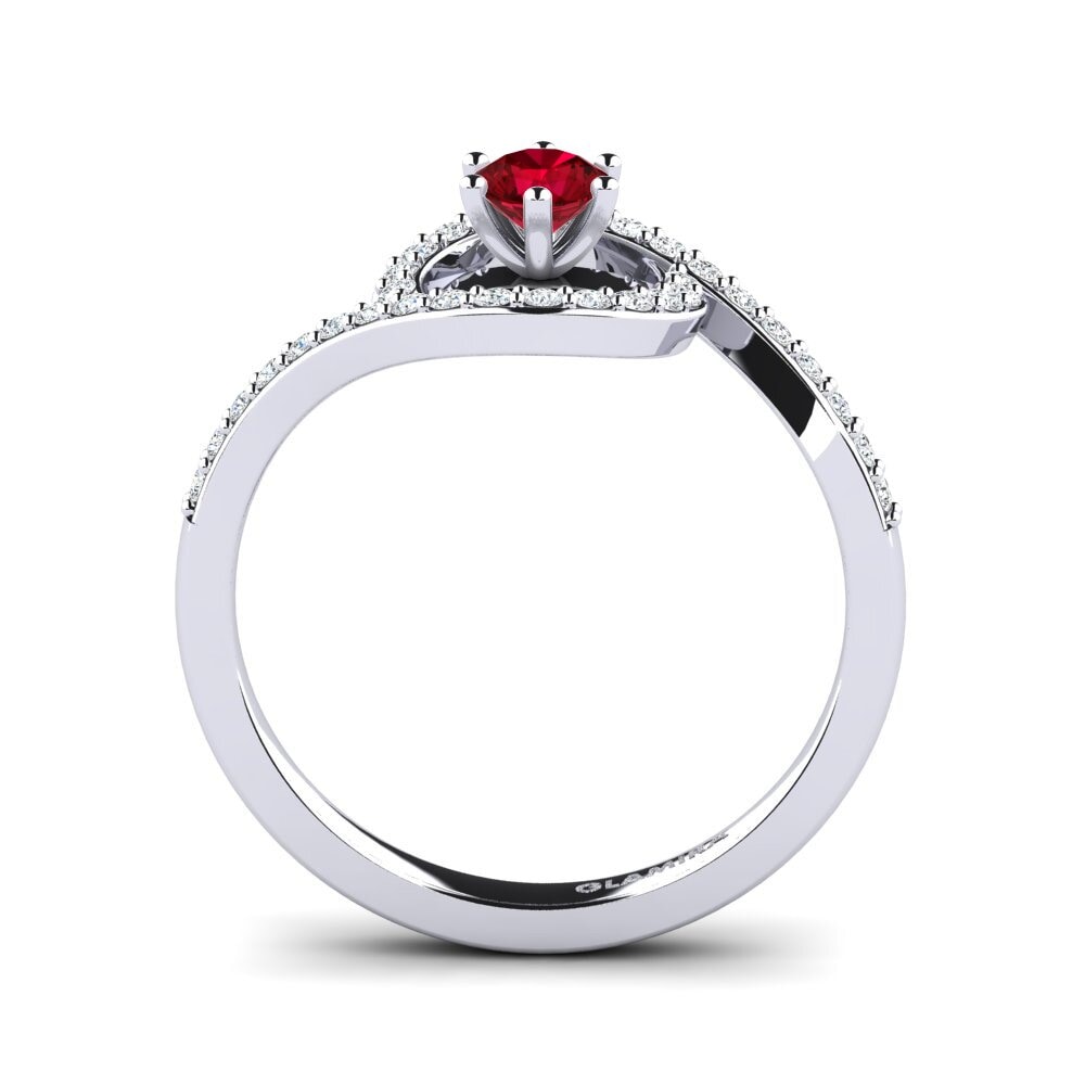 Circonita Roja Anillo de compromiso Cassia 0.25 crt