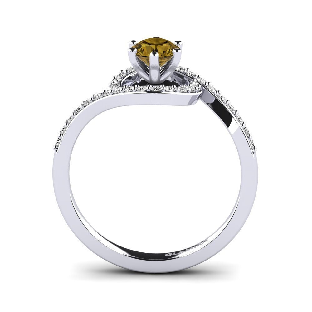 Brown Zircon Engagement Ring Cassia