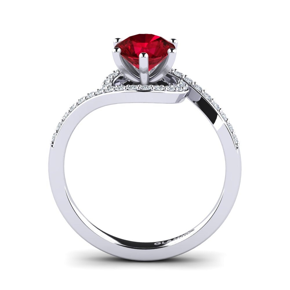 Circonita Roja Anillo de compromiso Cassia 1.0 crt