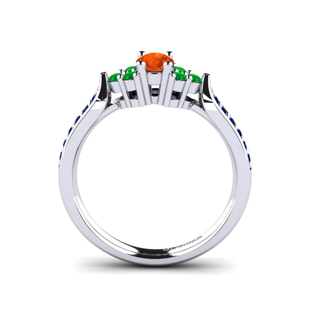 18ct White Gold Fire-Opal Engagement Ring Cassidy